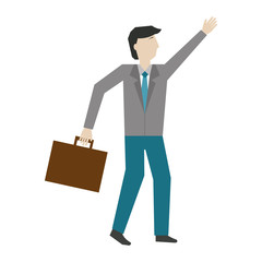 businessman with suitcase avatar character
