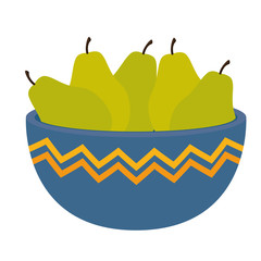fresh pears in bowl healthy food