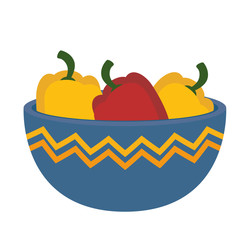 fresh peppers in bowl vegetarian food