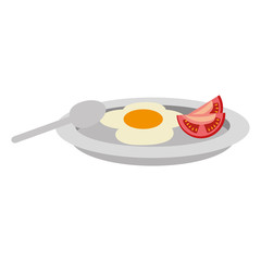 dish with egg fried and tomato