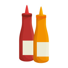 ketchup and mustard bottles