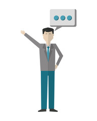 businessman with speech bubble avatar character