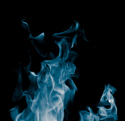 Blue smoke on a black background
