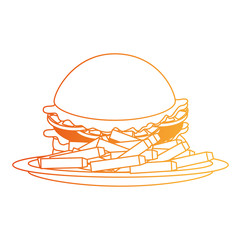 delicious burger and french fries