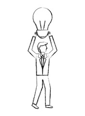 businessman holding bulb idea creativity success