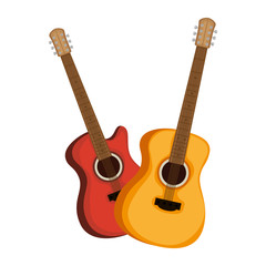 Obraz premium acoustic guitars musical instrument