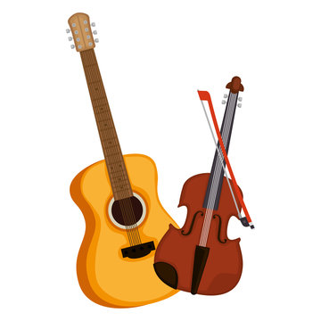 acoustic guitar and violin musical instrument