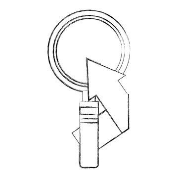 business success arrow manifying glass