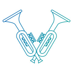 trumpets crossed instruments musical icon