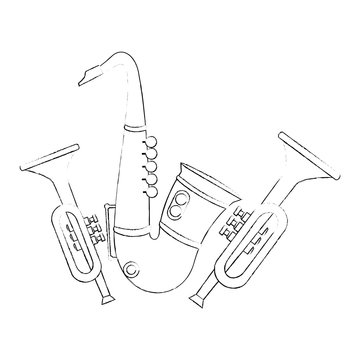 saxophone and trumpets musical instruments