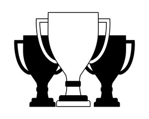 set trophy award cup isolated icon