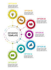 Colourful business timeline with hand drawn elements. Vector.