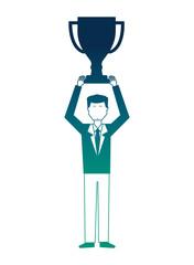 businessman with trophy cup avatar character