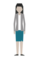 business woman character in skirt and jacket