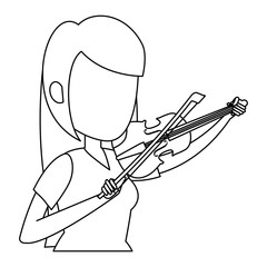 Obraz premium woman playing fiddle character