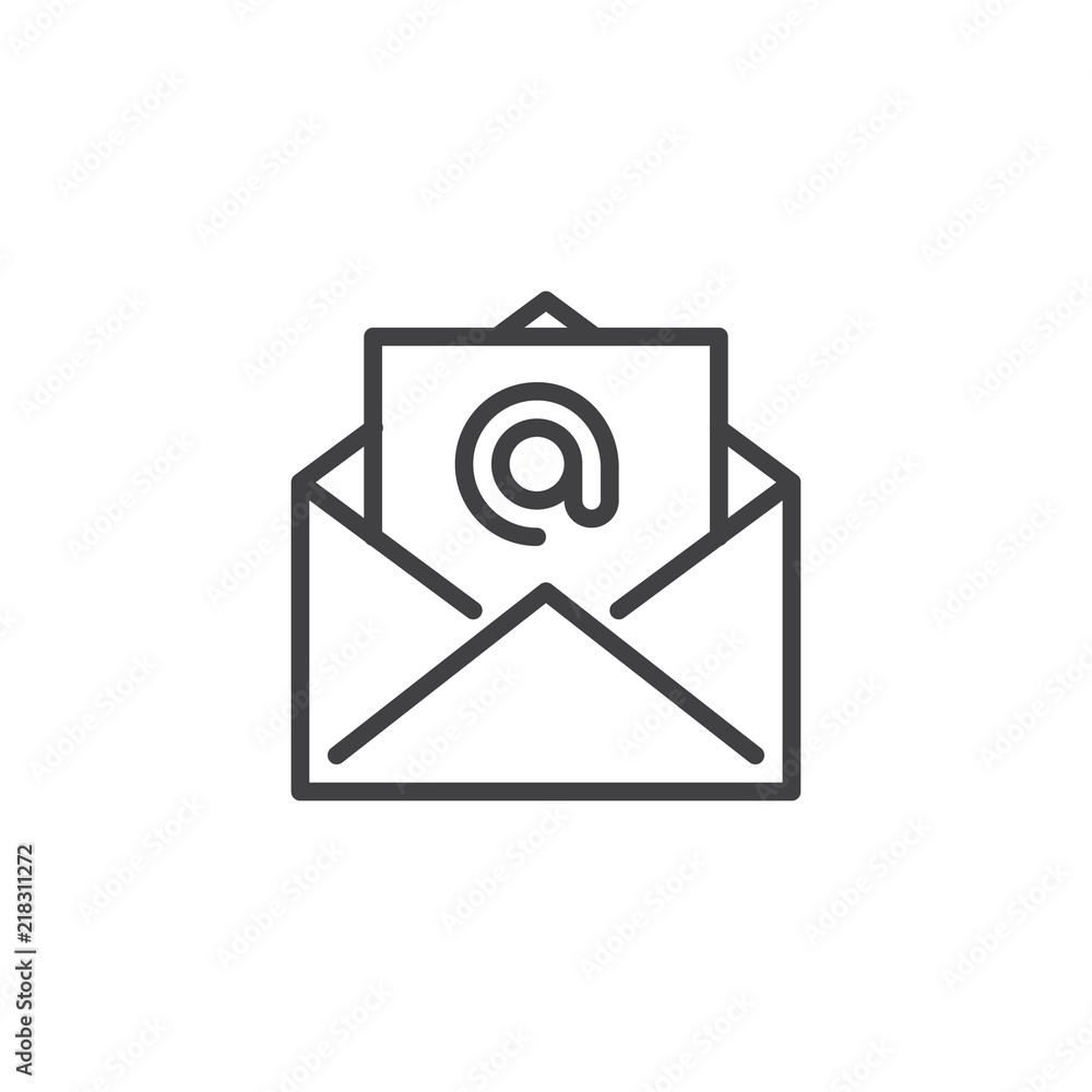 Poster envelope with message outline icon. linear style sign for mobile concept and web design. open mail s