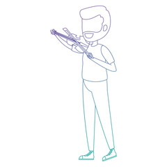 man playing fiddle character