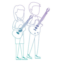 couple playing guitars characters