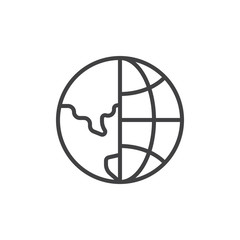 Earth globe grid outline icon. linear style sign for mobile concept and web design. Global communication simple line vector icon. Symbol, logo illustration. Pixel perfect vector graphics