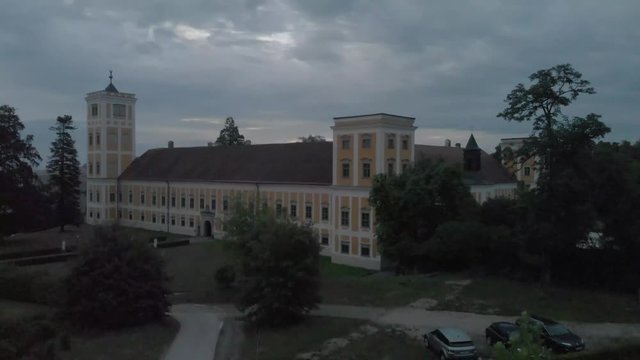 Beautiful castle during sunrise in the early morning hours. Nice landscape in the summer.