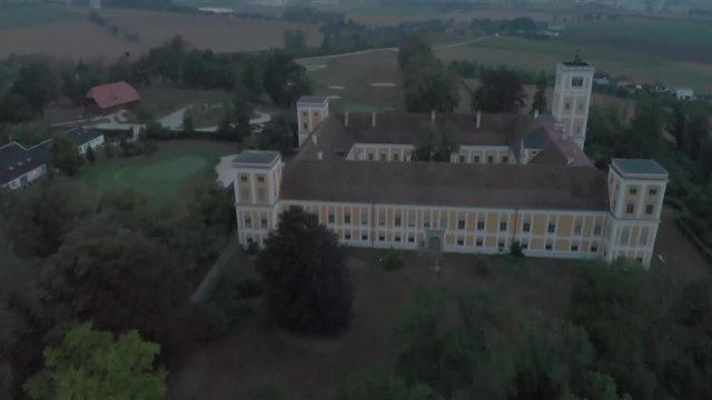 Beautiful castle during sunrise in the early morning hours. Nice landscape in the summer.