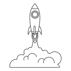 Fototapeta premium rocket start up with smoke