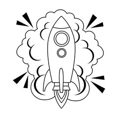 rocket start up with smoke