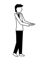 businessman in suit character manager