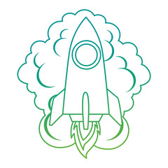 rocket start up with smoke