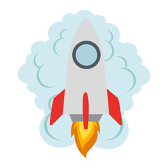 rocket start up with smoke