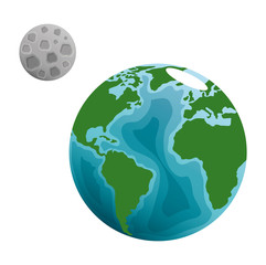 world planet earth with moon