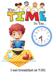 A boy having breakfast time