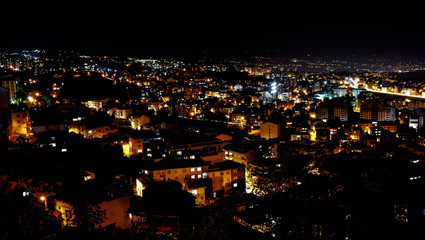 Trabzon city at night and day
