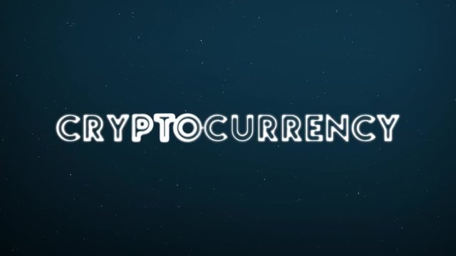 Abstract moving connection structure background with text CRYPTOCURRENCY