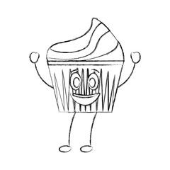 sweet cupcake kawaii character