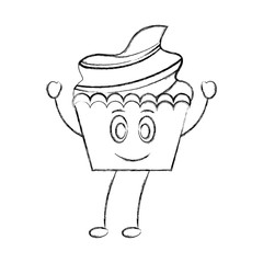 sweet cupcake kawaii character