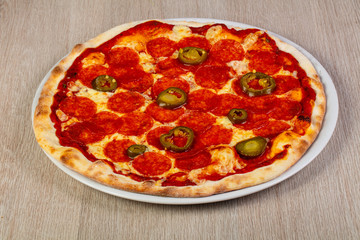 Pizza pepperoni sausages