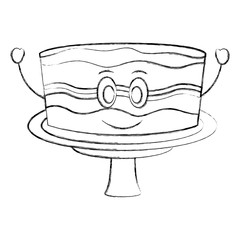 sweet cake kawaii character