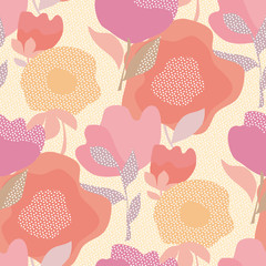 Abstract pastel color floral seamless pattern