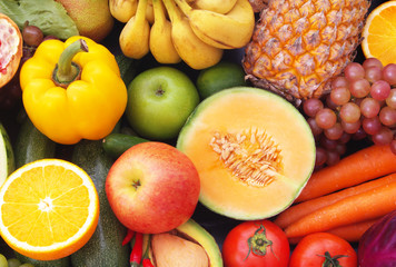 Fruits and vegetables as healthy and natural food