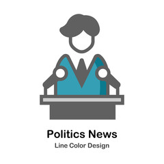 Politics News Flat Icon