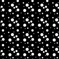 Abstract geometric polka dot seamless. Black circle pattern on black. Eps10