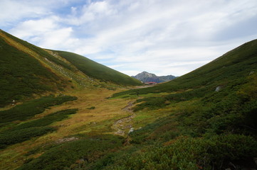 双六岳　双六山荘遠景