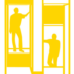 Handgezeichneter Aufzug in gelb