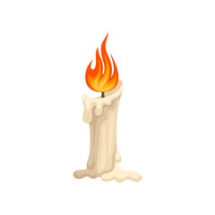 Burning candle vector Illustration on a white background