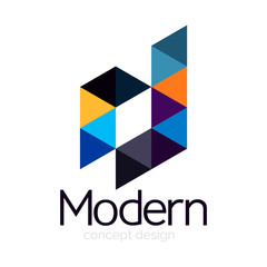 Triangle shape design abstract business logo icon design. Company logotype branding emblem idea