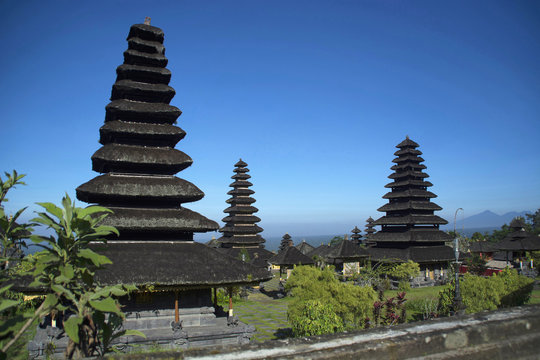 Gopuras or towers of Pura besakih temple, Indonesia