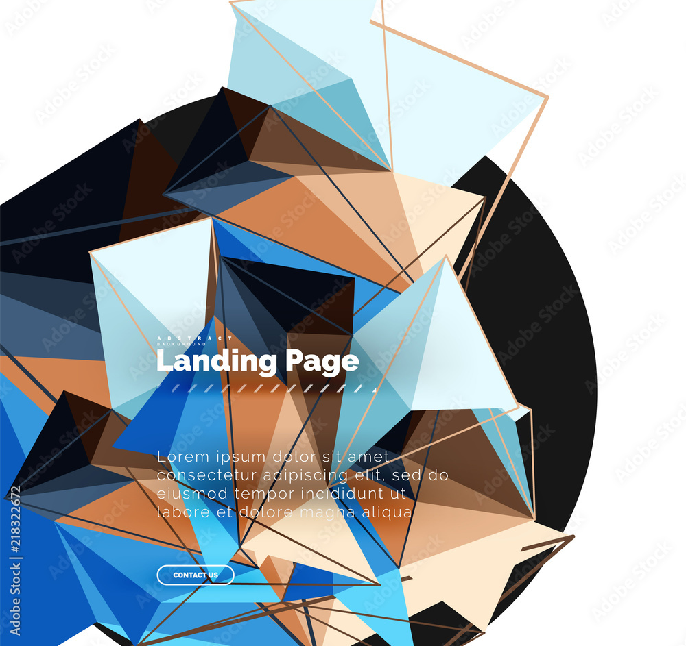 Aufkleber vector 3d triangle abstract background, polygonal geometric design