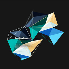 Vector 3d triangle abstract background, polygonal geometric design