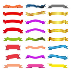 Set of banner ribbons